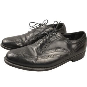 Florsheim Black Leather Shoes Mens 11 Oxford Wingtips Business Casual Wear